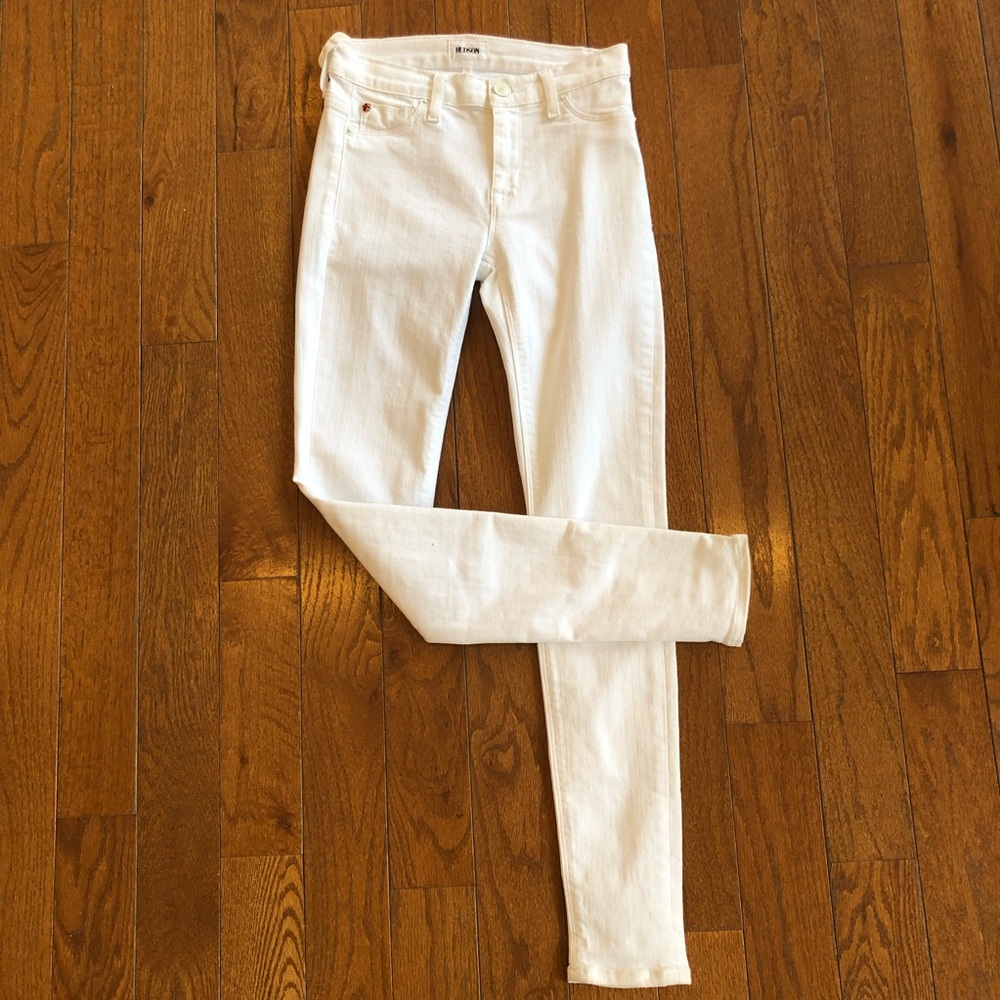 Hudson white skinny jeans